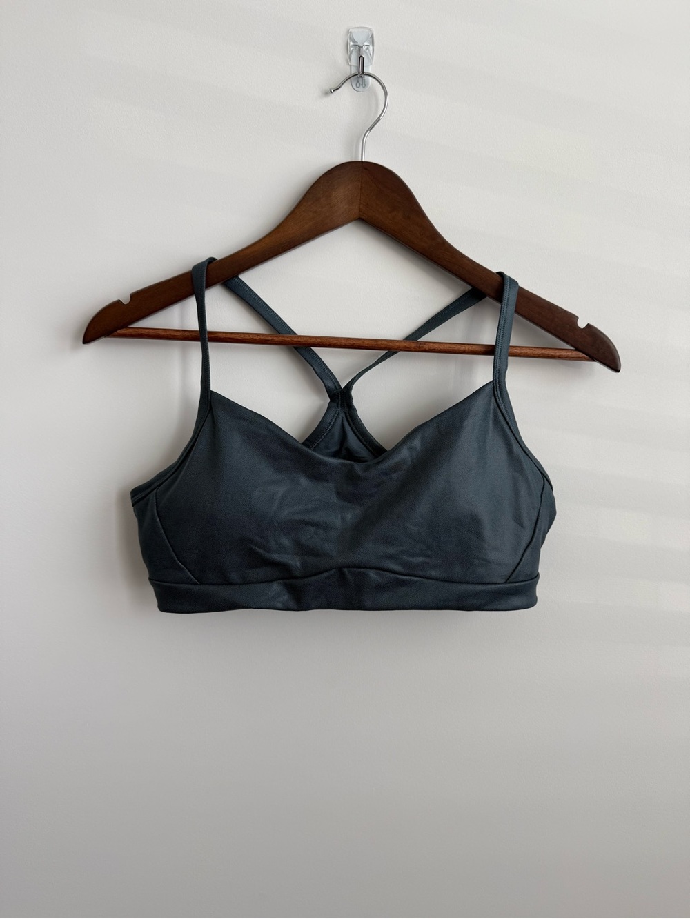 Athleta Vital Matte Foil Sports Bra A-C Cup Size Medium Blue